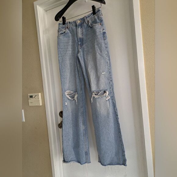 Zara distressed jeans denim light wash - Picture 4 of 6